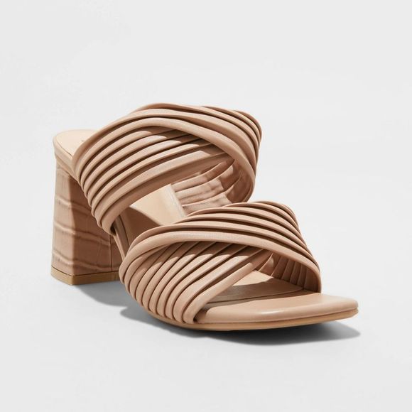 A New Day Shoes - Women's Jessa Mule Heels - A New Day Brown 8 - Open Box